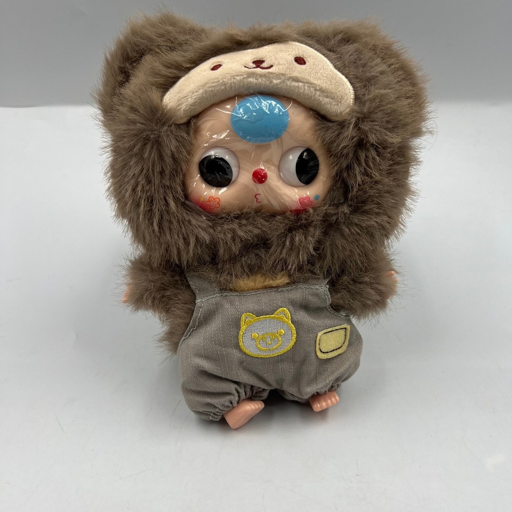 Baby Three Twelve Zodiac V2 Monkey Brown Plush Gray Overalls DPL4300 Keychain